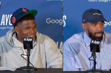 Anthony Edwards & Mike Conley talk Game 1 win vs Nuggets, Postgame Interview