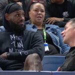 LeBron James & Rob Pelinka watch Bronny at the NBA Draft Combine | NBA on ESPN