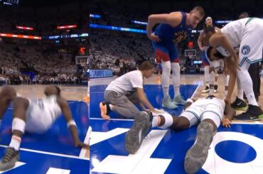 Nikola Jokic makes sure Anthony Edwards is okay after scary hard fall on his back
