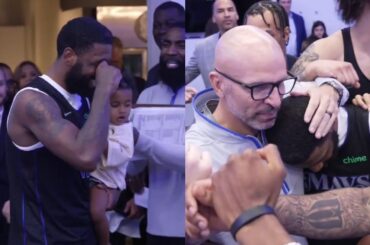 Kyrie Irving emotional speech in Mavs locker room after advancing to WCF