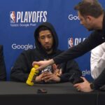 Tyrese Haliburton gets in trouble for having unsponsored drink in his interview 😂