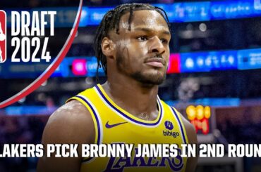 Reaction to Bronny James getting drafted by Los Angeles Lakers with 55th pick | 2024 NBA Draft