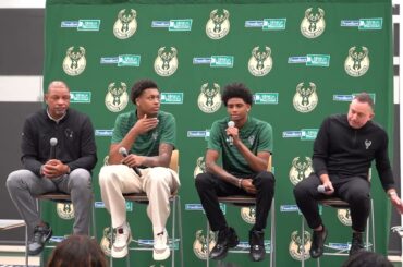 Milwaukee Bucks introduce AJ Johnson, Tyler Smith in the 2024 NBA draft