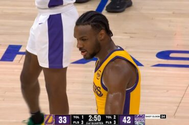 Bronny James scores his first bucket for the Lakers in Summer League 🔥