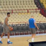 Giannis Antetokounmpo at Greece Practice Before Facing Luka Doncic, Slovenia in Olympic Qualifier