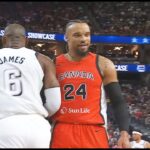 LeBron James Shoves Dillon Brooks! 2024 Team USA Basketball vs Canada Olympics