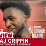 AJ Griffin | Postgame Houston Rockets Vs Los Angeles Lakers | 2024 NBA Summer League