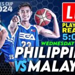 🔴Philippines vs Malaysia LIVE Play by Play Basketball Reaction | 43rd William Jones Cup 2024