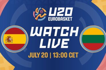 LIVE - Spain v Lithuania | FIBA U20 EuroBasket 2024 | Class. Games 5-8