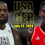 Team USA vs Germany Full Game Highlights - 2024 Olympics | July 22, 2024