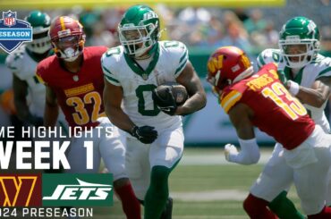 Washington Commanders vs. New York Jets | 2024 Preseason Week 1 Game Highlights