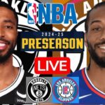 LIVE: BROOKLYN NETS vs LOS ANGELES CLIPPERS | NBA PRESEASON | PLAY BY PLAY | SCOREBOARD