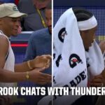Russell Westbrook chats with SGA, Alex Caruso & Thunder staff after preseason game | NBA on ESPN