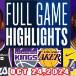 Los Angeles Lakers Vs Sacramento Kings FULL GAME Highlights Oct 24,2024 NBA Season