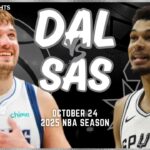 Dallas Mavericks vs San Antonio Spurs Full Game Highlights | Oct 24 | 2025 NBA Season