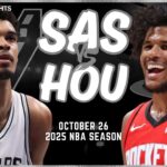 San Antonio Spurs vs Houston Rockets Full Game Highlights | Oct 26 | 2025 NBA Season