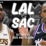 Los Angeles Lakers vs Sacramento Kings Full Game Highlights | Oct 26 | 2025 NBA Season