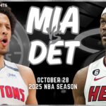 Miami Heat vs Detroit Pistons Full Game Highlights | Oct 28 | 2025 NBA Season