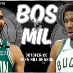 Boston Celtics vs Milwaukee Bucks Full Game Highlights | Oct 28 | 2025 NBA Season