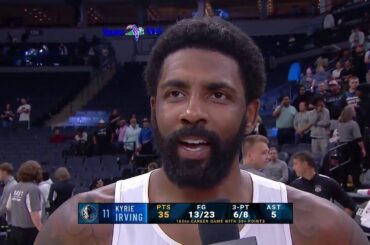 Kyrie talks 35-pt Game vs Timberwolves, Postgame Interview 🎤