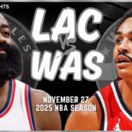 LA Clippers vs Washington Wizards Full Game Highlights | Nov 27 | 2025 NBA Season