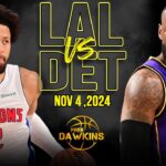 Los Angeles Lakers vs Detroit Pistons Full Game Highlights | Nov 4, 2024 | FreeDawkins