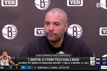 Head Coach Jordi Fernández after the Nets' win