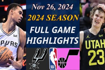 San Antonio Spurs vs Utah Jazz Game Highlights | Nov 26, 2024 | NBA TODAY