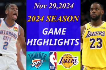Los Angeles Lakers vs Oklahoma City Thunder  Full Game Nov 29, 2024 | NBA today