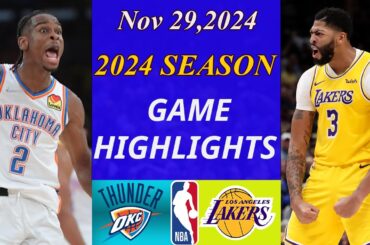 Los Angeles Lakers vs Oklahoma City Thunder  Game 1st Highlights Nov 29, 2024 | NBA today
