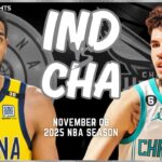 Indiana Pacers vs Charlotte Hornets Full Game Highlights | Nov 8 | 2025 NBA Season
