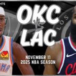 Oklahoma City Thunder vs LA Clippers Full Game Highlights | Nov 11 | 2025 NBA Season