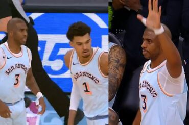 Chris Paul pass to Wemby for 3 to become 2nd all-time in assists in NBA history