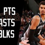 Victor Wembanyama 28 pts 7 asts 2 blks vs Blazers 24/25 season