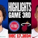 Miami Heat Vs Detroit Pistons Game 3rd Highlights Dec 16,2024 NBA Season 2024-25