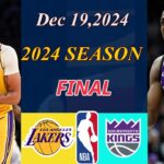 Lakers Vs Kings Game Final | Dec 19,2024 | NBA TODAY
