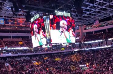 Milwaukee Bucks unveil their 2024 Emirates NBA Cup championship banner at Fiserv Forum