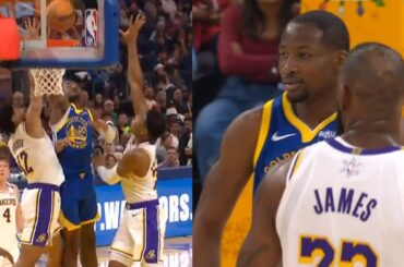 Jonathan Kuminga dunks on 2 Lakers then does LeBron shrug after LeBron did it to him 😂