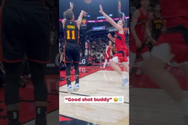 POV: Trae hits a 3 right in front of you then high fives you 👏🧊 #nba #traeyoung #icetrae #hawks