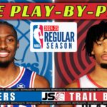 PHILADELPHIA 76ERS VS PORTLAND TRAIL BLAZERS | NBA LIVE PLAY-BY-PLAY & REACTIONS SCOREBOARD