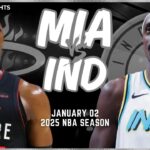 Miami Heat vs Indiana Pacers Full Game Highlights | Jan 2 | 2025 NBA Season