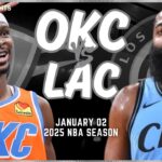 Oklahoma City Thunder vs LA Clippers Full Game Highlights | Jan 2 | 2025 NBA Season