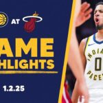 Indiana Pacers Highlights at Miami Heat | January 2, 2025
