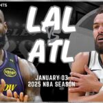 Los Angeles Lakers vs Atlanta Hawks Full Game Highlights | Jan 3 | 2025 NBA Season