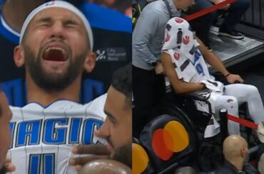 Jalen Suggs in so much pain after non-contact back injury and gets wheelchaired off