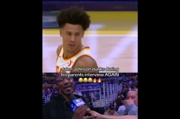 Pops is so proud 🥹❤️  #nba #hawks #jalenjohnson #dunk #dad