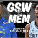 Golden State Warriors vs Memphis Grizzlies Full Game Highlights | Jan 4 | 2025 NBA Season