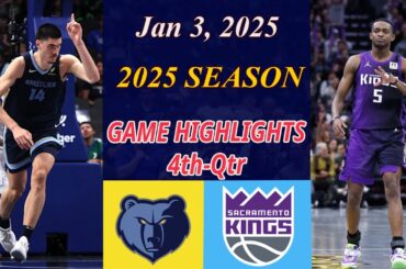 Sacramento Kings vs Memphis Grizzlies Game Highlights  | Jan 3, 2025 | NBA TODAY