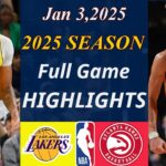 Los Angeles Lakers vs Atlanta Hawks Full Game  | Jan 3,2025 | NBA TODAY