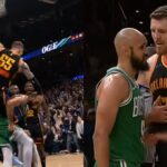 Isaiah Hartenstein has words for Derrick White grabbing his legs in air after dunk